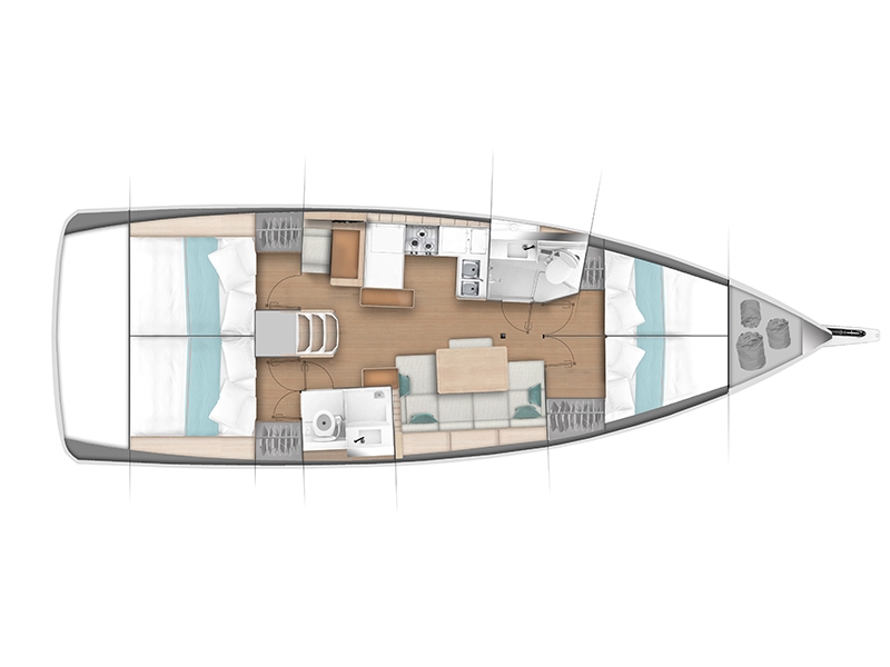 Charteryacht Sun Odyssey 440 Thalaia from Trend Travel Yachting Grundriss